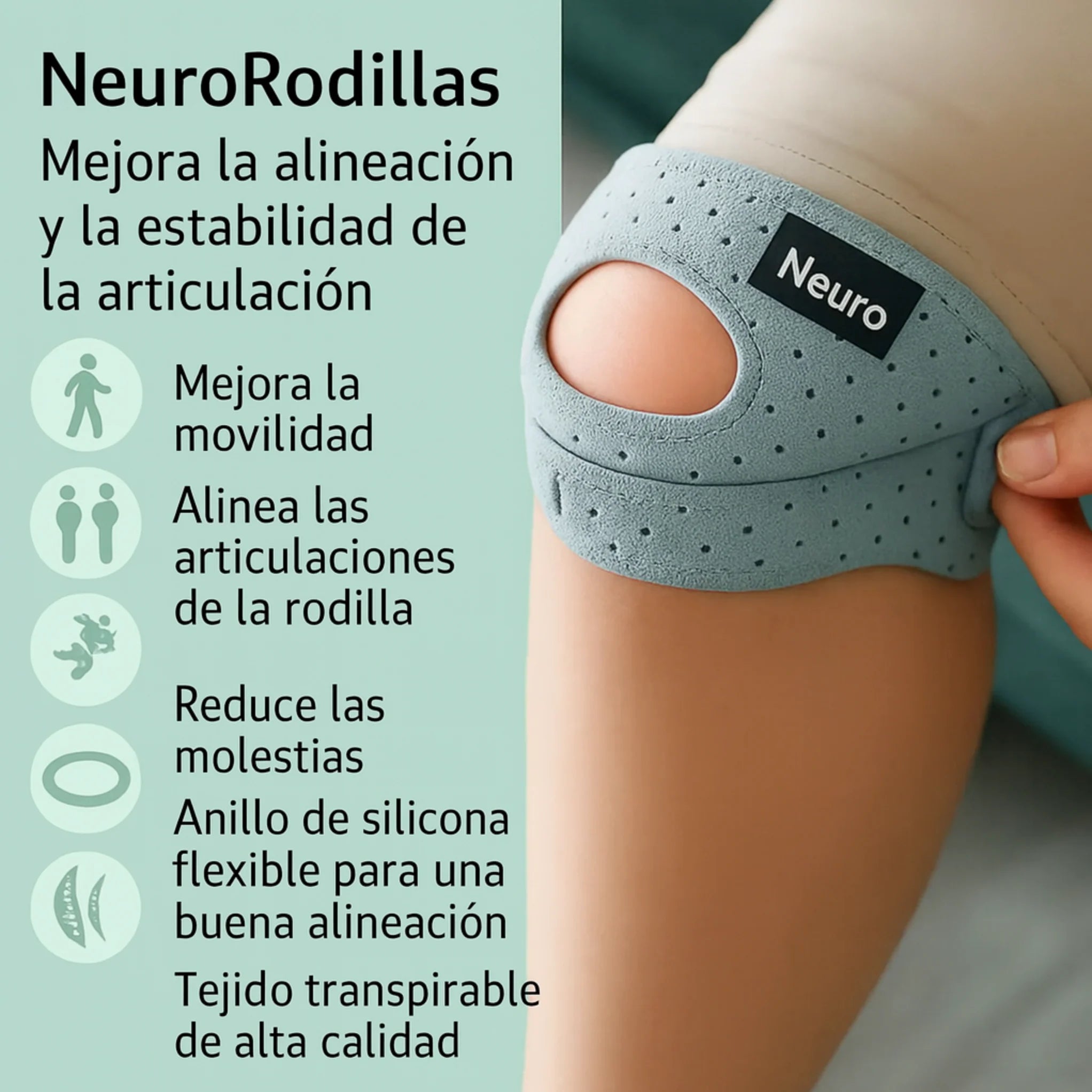 Tutore rotuleo NeuroGenoux per il ginocchio: riallinea l'articolazione del ginocchio durante il movimento