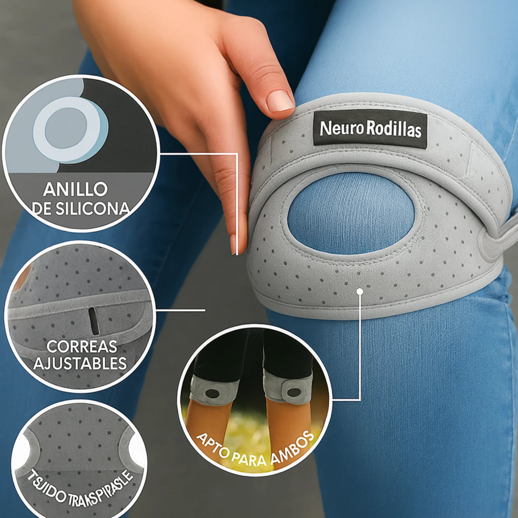 Tutore rotuleo NeuroGenoux per il ginocchio: riallinea l'articolazione del ginocchio durante il movimento