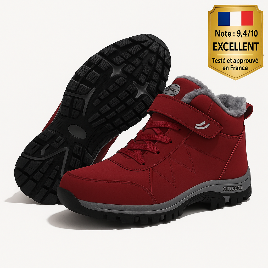 Botte ergonomique à scratch avec espace généreux pour les orteils et le talon -OrthoMotion