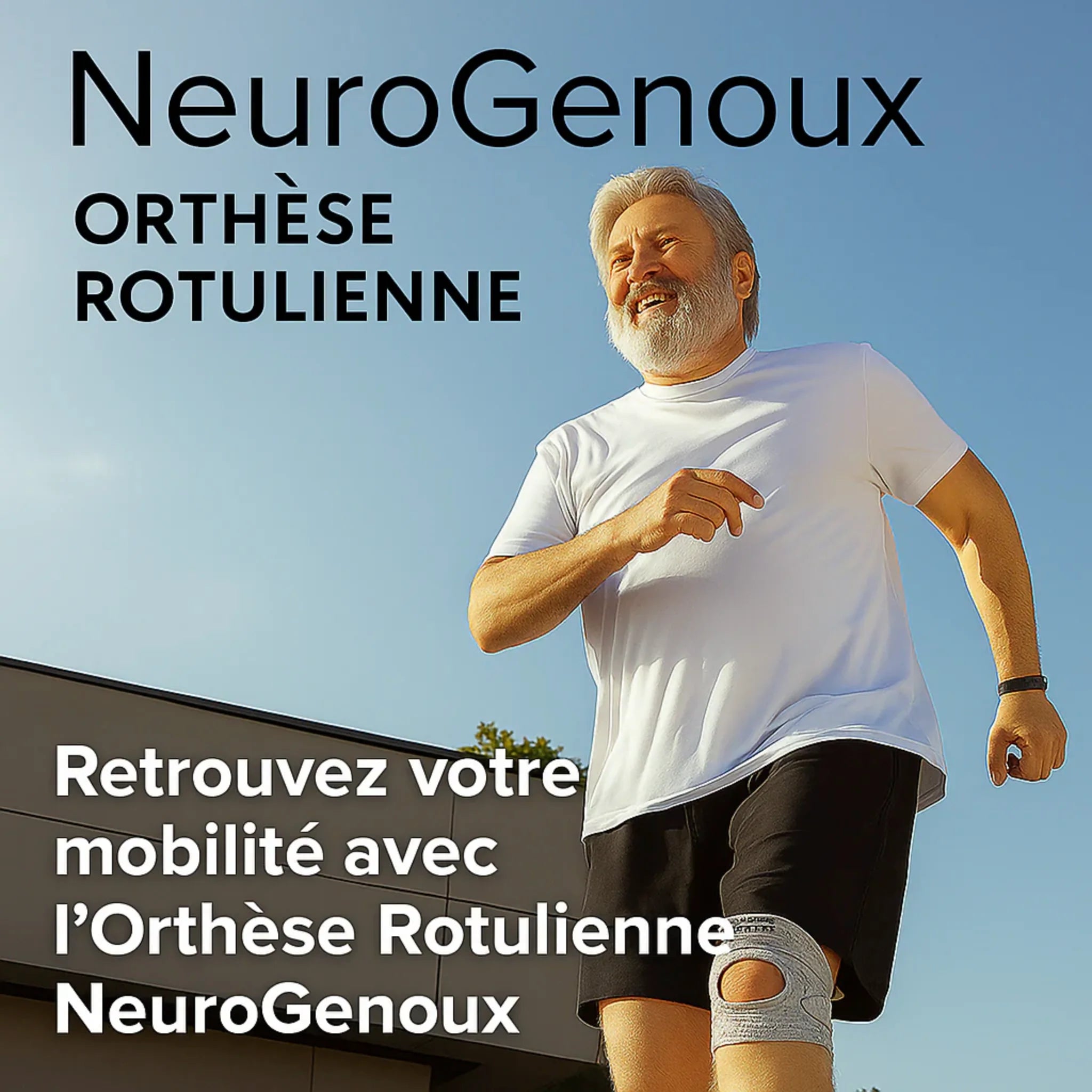 Tutore rotuleo NeuroGenoux per il ginocchio: riallinea l'articolazione del ginocchio durante il movimento