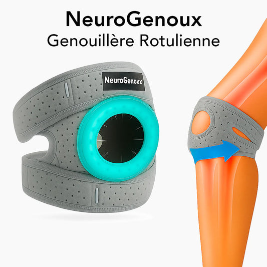 Tutore rotuleo NeuroGenoux per il ginocchio: riallinea l'articolazione del ginocchio durante il movimento